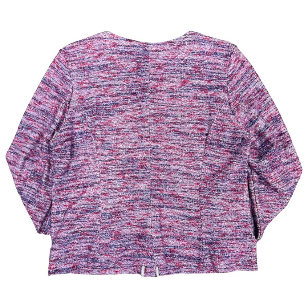 J. CREW Women's‎ NWT Knit Micro Tweed Jacket in Poppy Zip | Size L